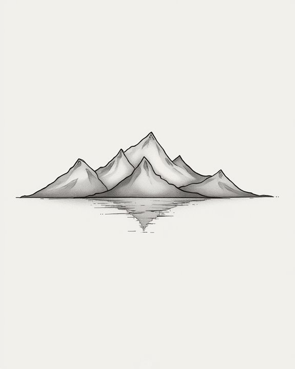 elegant minimalist mountain tattoos