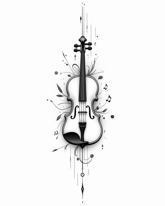 elegant minimalist music tattoos
