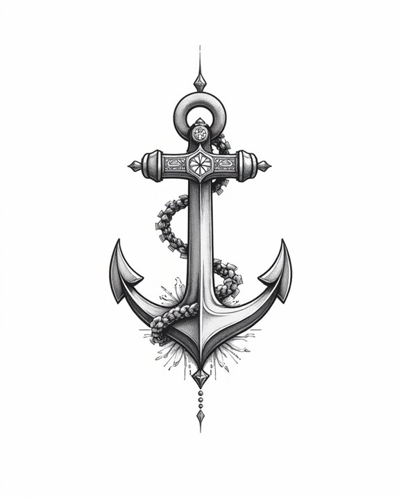 elegant minimalist nautical anchor