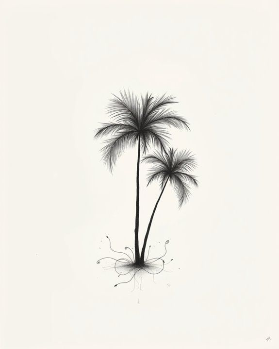 elegant minimalist palm silhouette