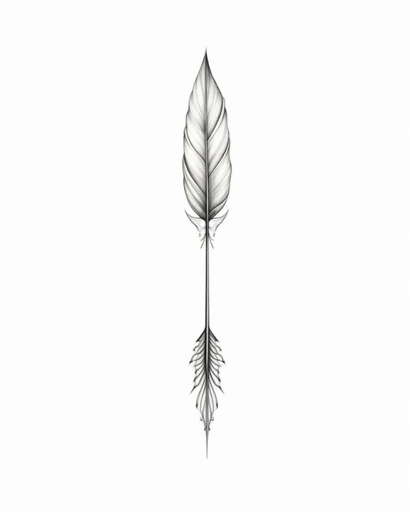 elegant minimalist spine to arm tattoo