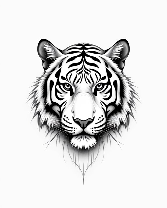 elegant minimalist tiger art