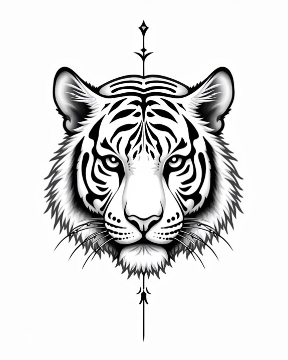 elegant minimalist tiger illustration