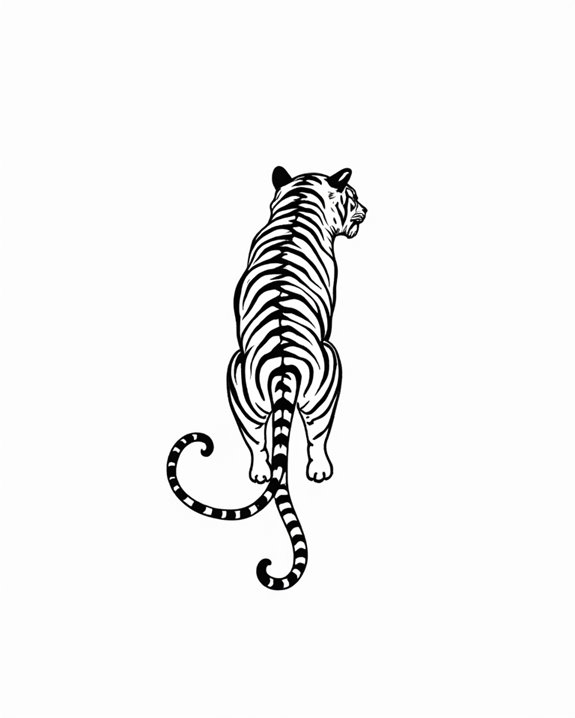 elegant minimalist tiger silhouette
