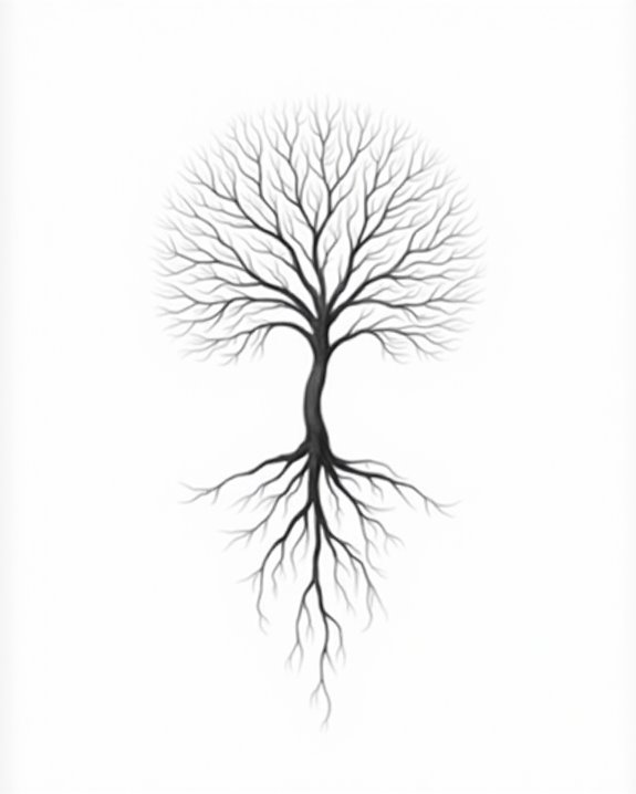 elegant minimalist tree tattoo