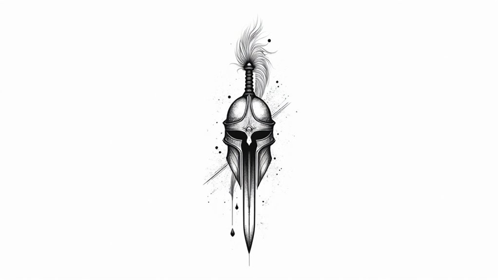 elegant minimalist warrior tattoos