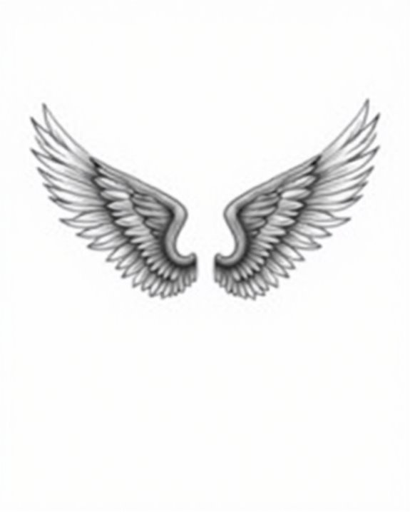 elegant minimalist wing tattoo
