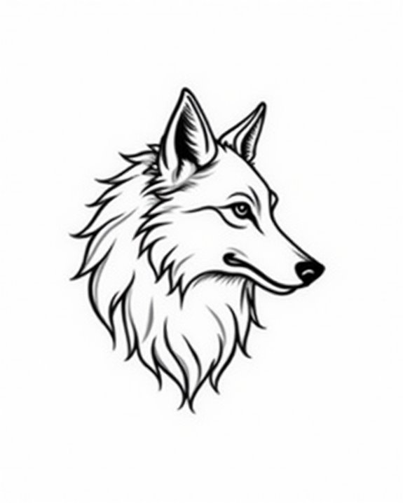 elegant minimalist wolf profile