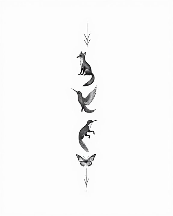 elegant minimalistic animal tattoos
