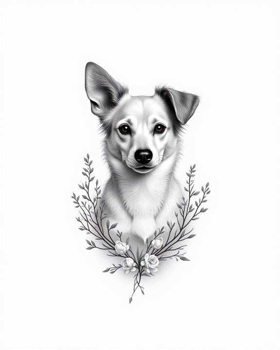 elegant monochrome dog portrait