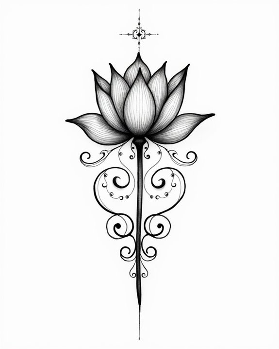 elegant monochrome floral design
