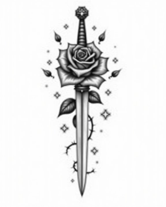 elegant monochrome floral symbolism