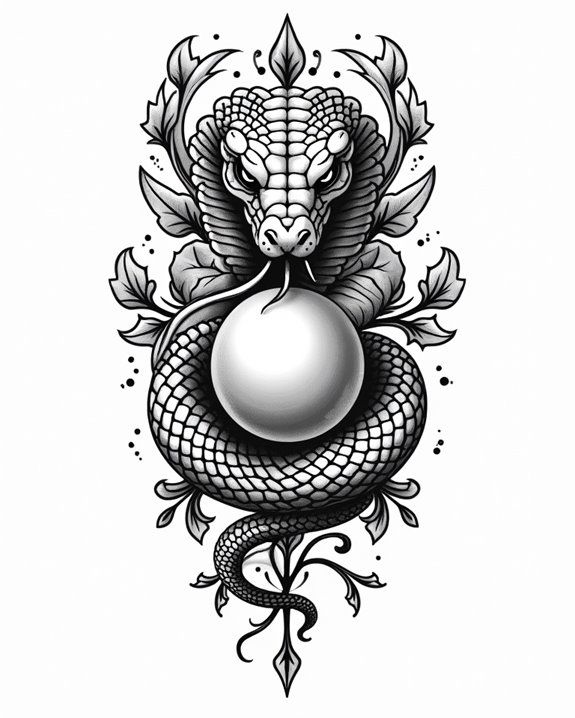 elegant mysterious pearl tattoo