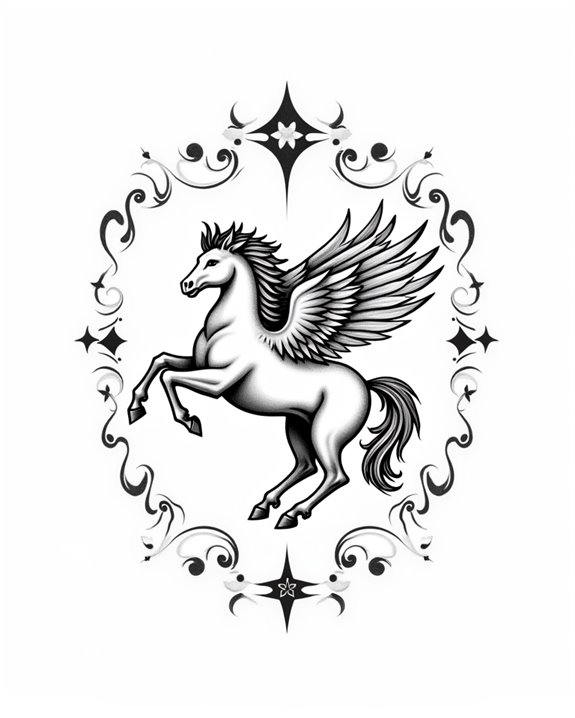 elegant mythic winged horse