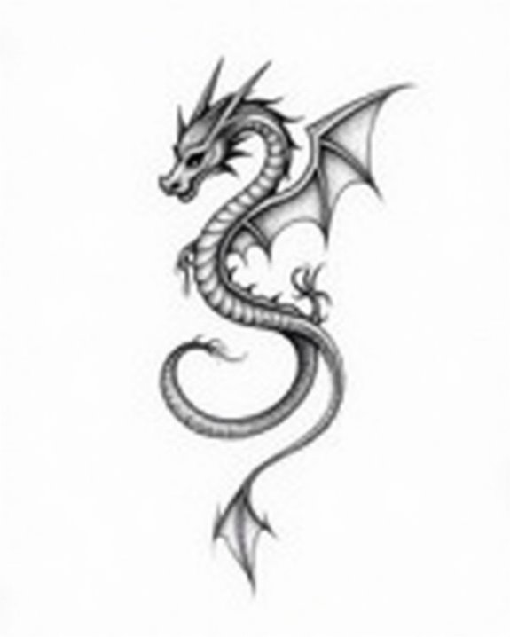 elegant mythical dragon tattoo