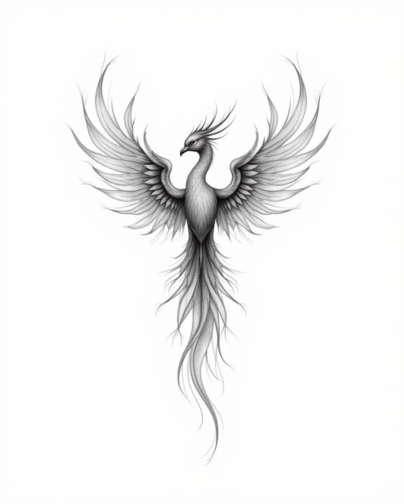 elegant mythological winged figure
