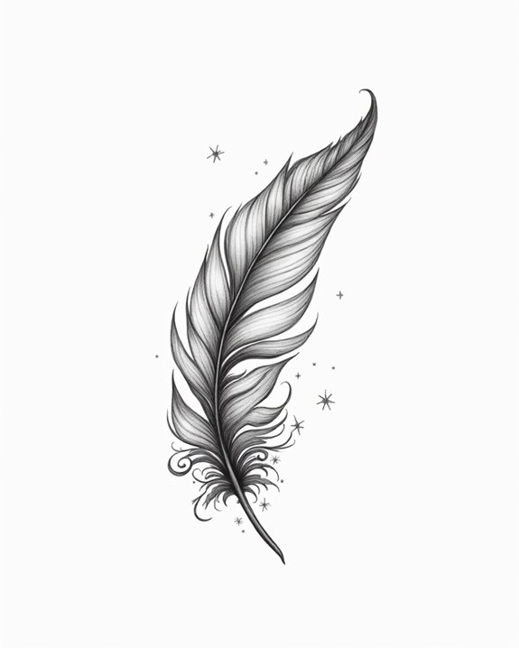 elegant nature inspired feather tattoos