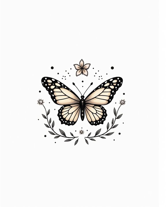 elegant nature inspired minimalist tattoo