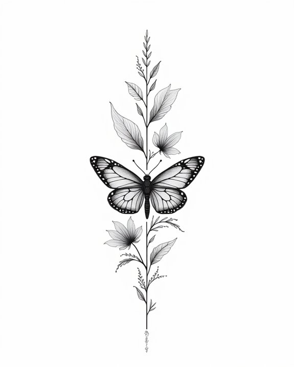 elegant nature inspired minimalist tattoos