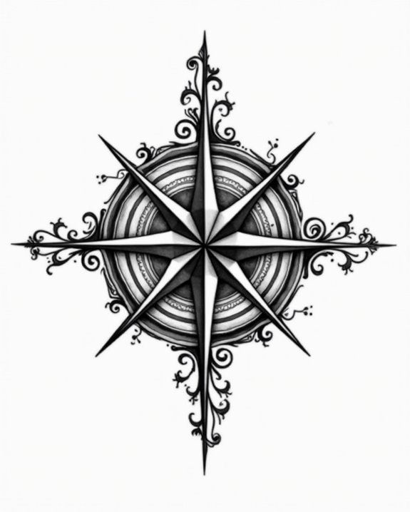 elegant navigation inspired tattoo design