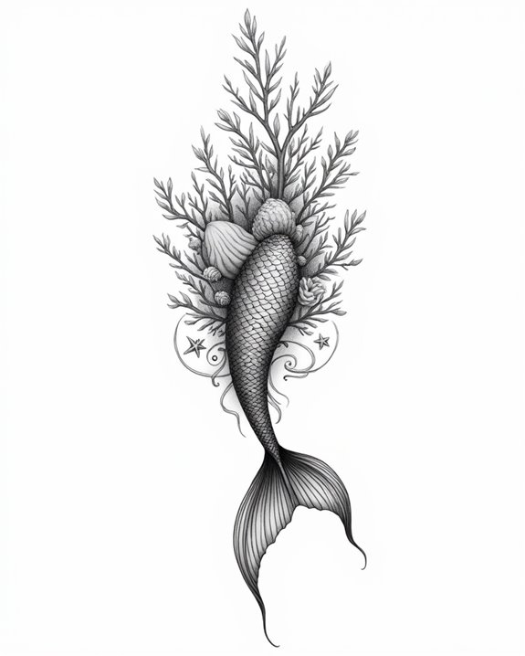 elegant ocean inspired body art