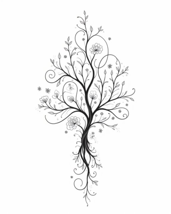 elegant organic delicate tattoos