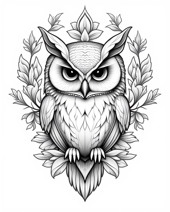 elegant ornamental owl design