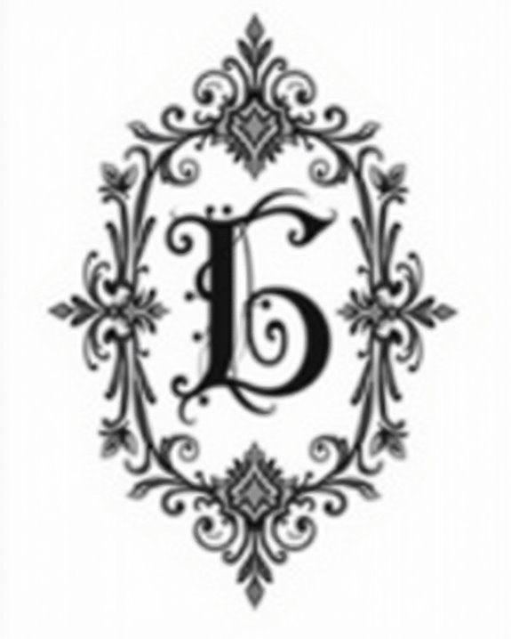 elegant ornate border monograms