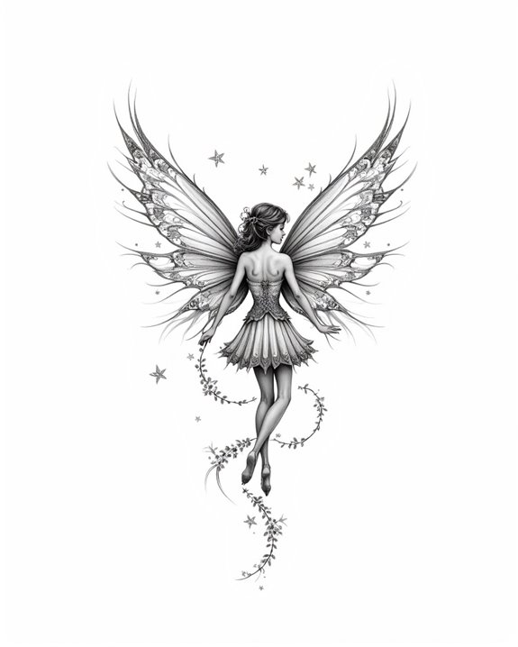 elegant ornate wing tattoo