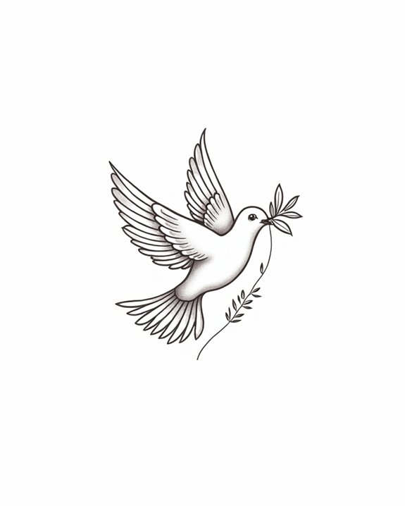 elegant peace symbol inked gracefully
