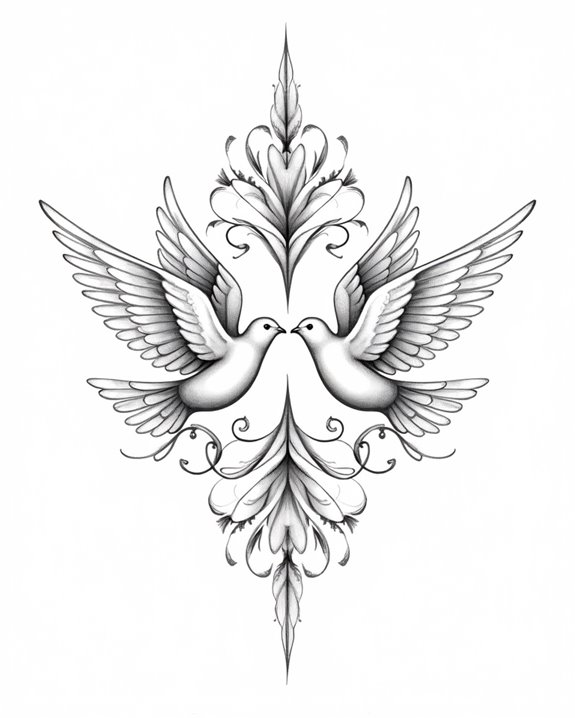 elegant peaceful dove tattoos
