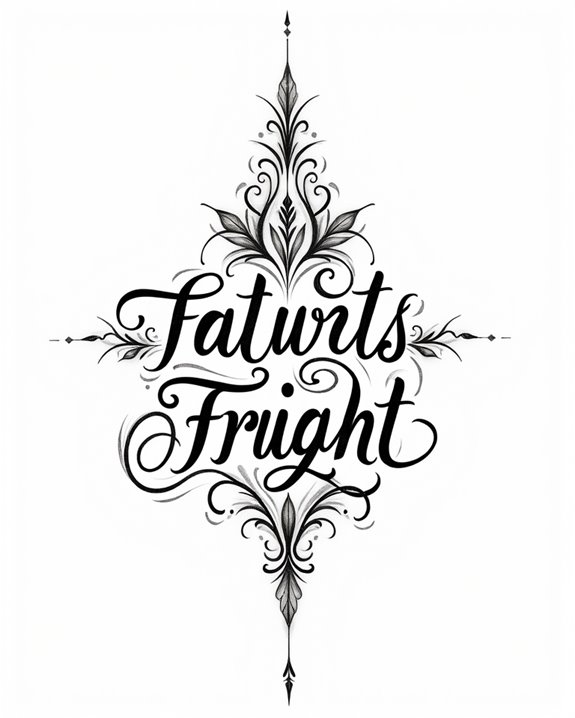 elegant script enhances tattoo