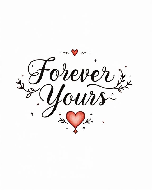 elegant script love tattoo
