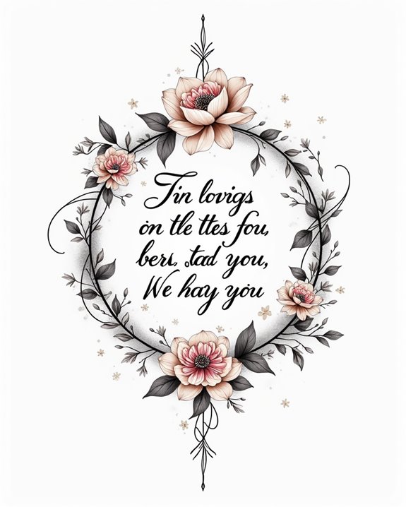 elegant script quote tattoo