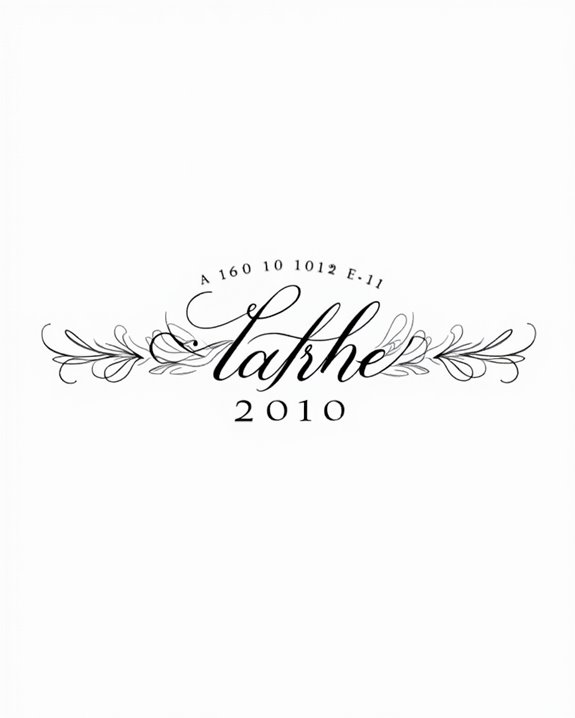 elegant scripted birthdate tattoos