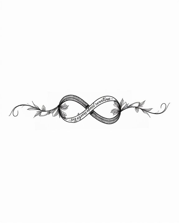 elegant scripted infinity tattoos
