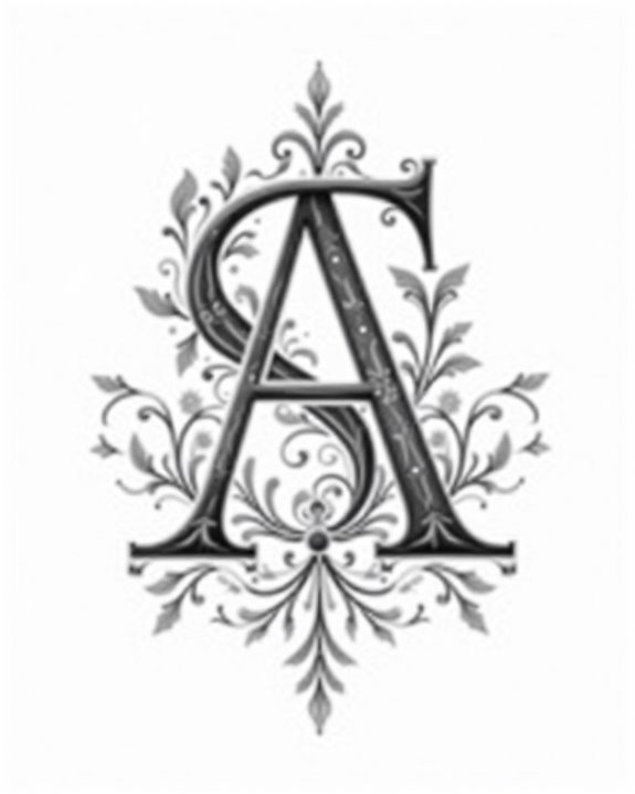 elegant serif initials showcase refined sophistication