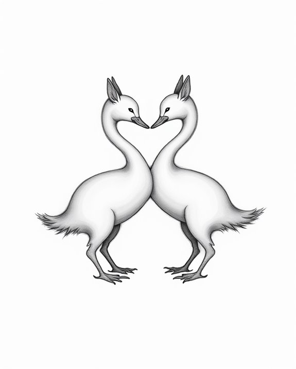 elegant silhouette line art