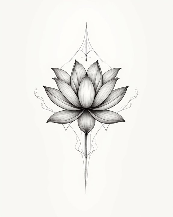 elegant simple lotus symbolism