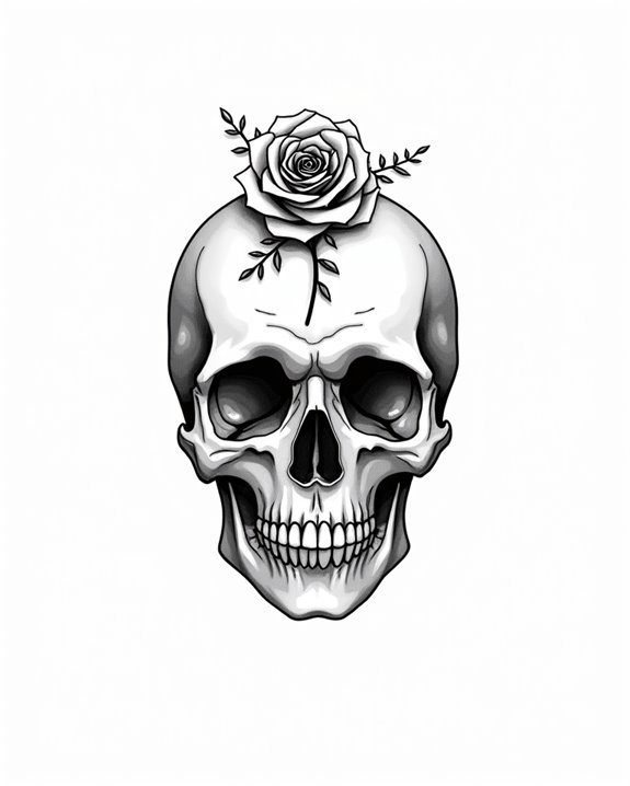 elegant simple skull art