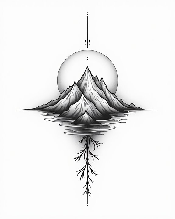 elegant simplified mountain lines