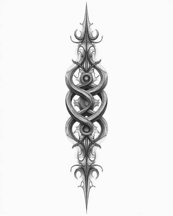elegant skeletal geometric pattern
