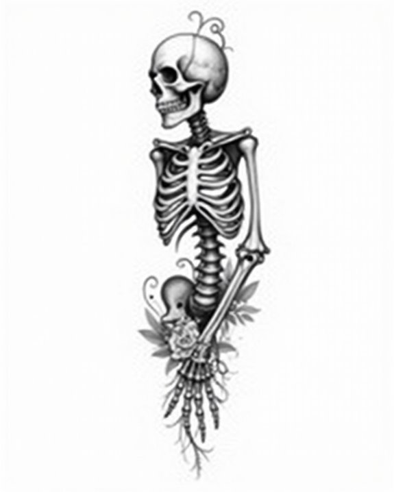 elegant skeletal script contrast