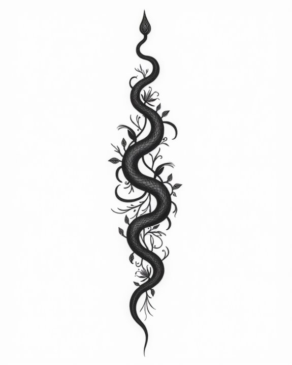 elegant snake ink designs