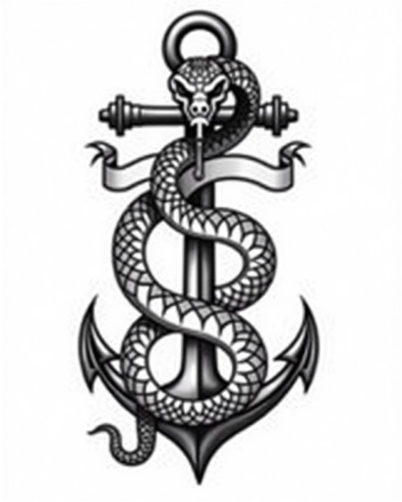elegant snake wraps anchor