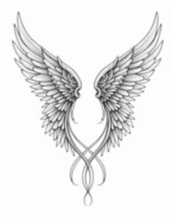 elegant spine accentuating winged tattoo