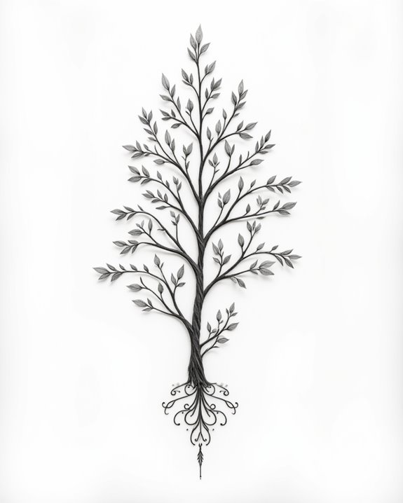 elegant symbolic fine line tattoos