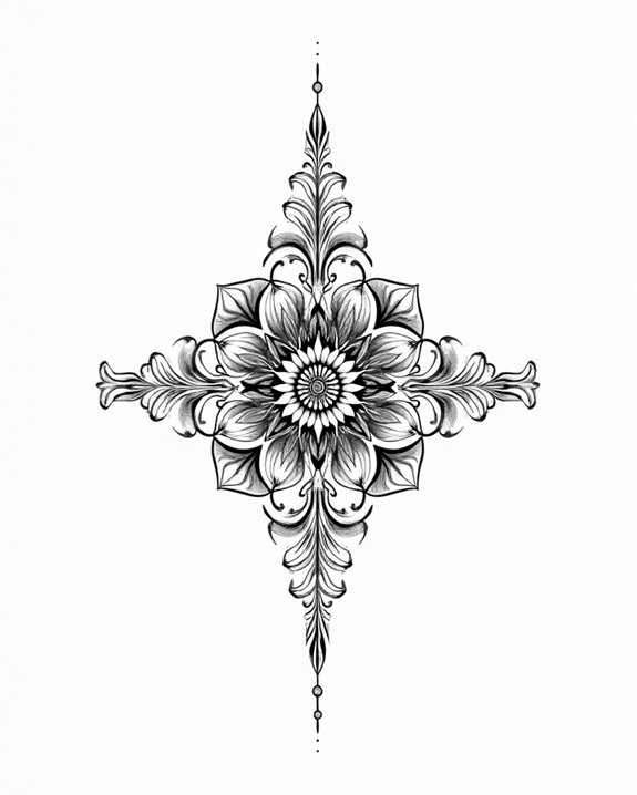 elegant symmetrical mandala tattoos