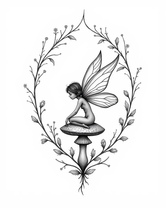 elegant tiny fairy tattoo