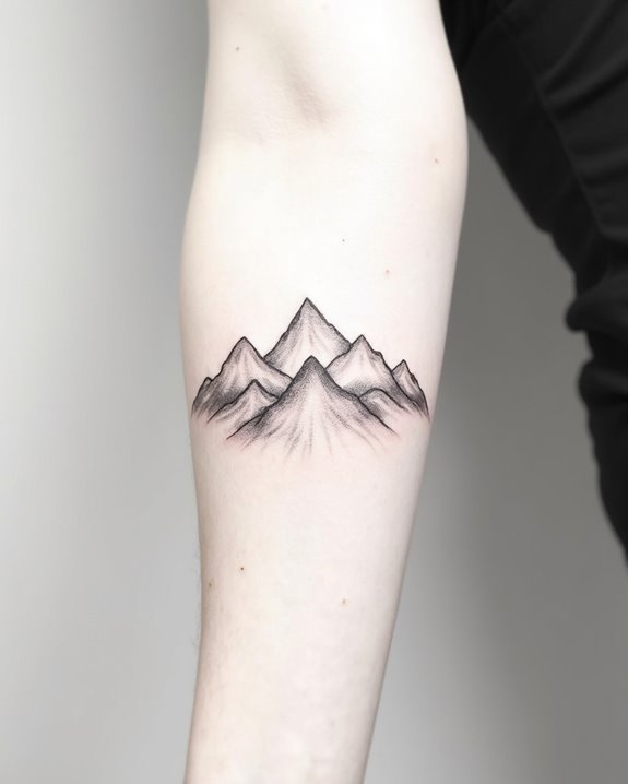 elegant understated mountain tattoos